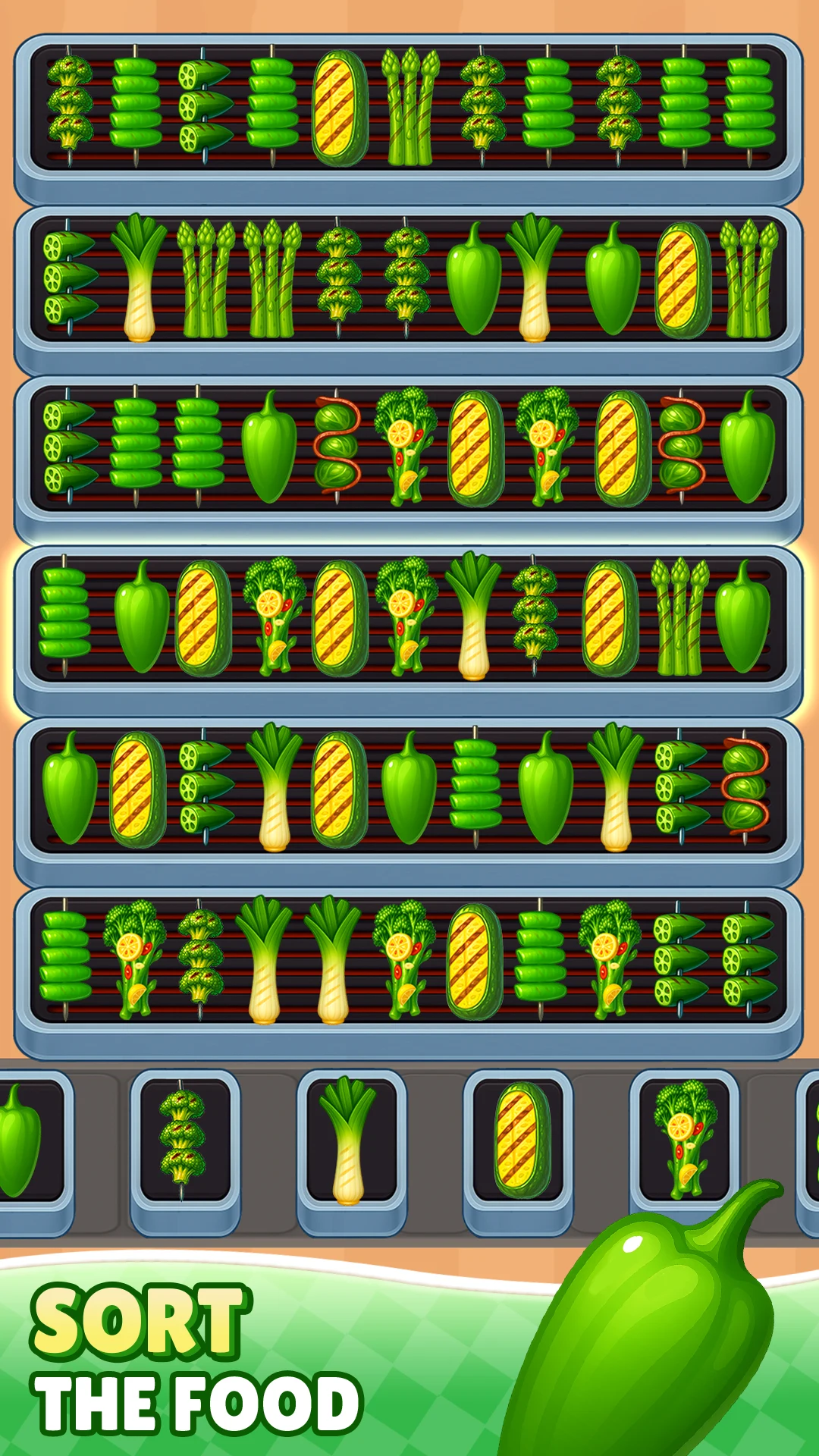Grill Cooking: Sort Challenge screenshot